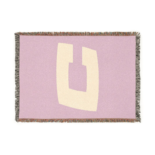 Pink Canes Woven Blanket